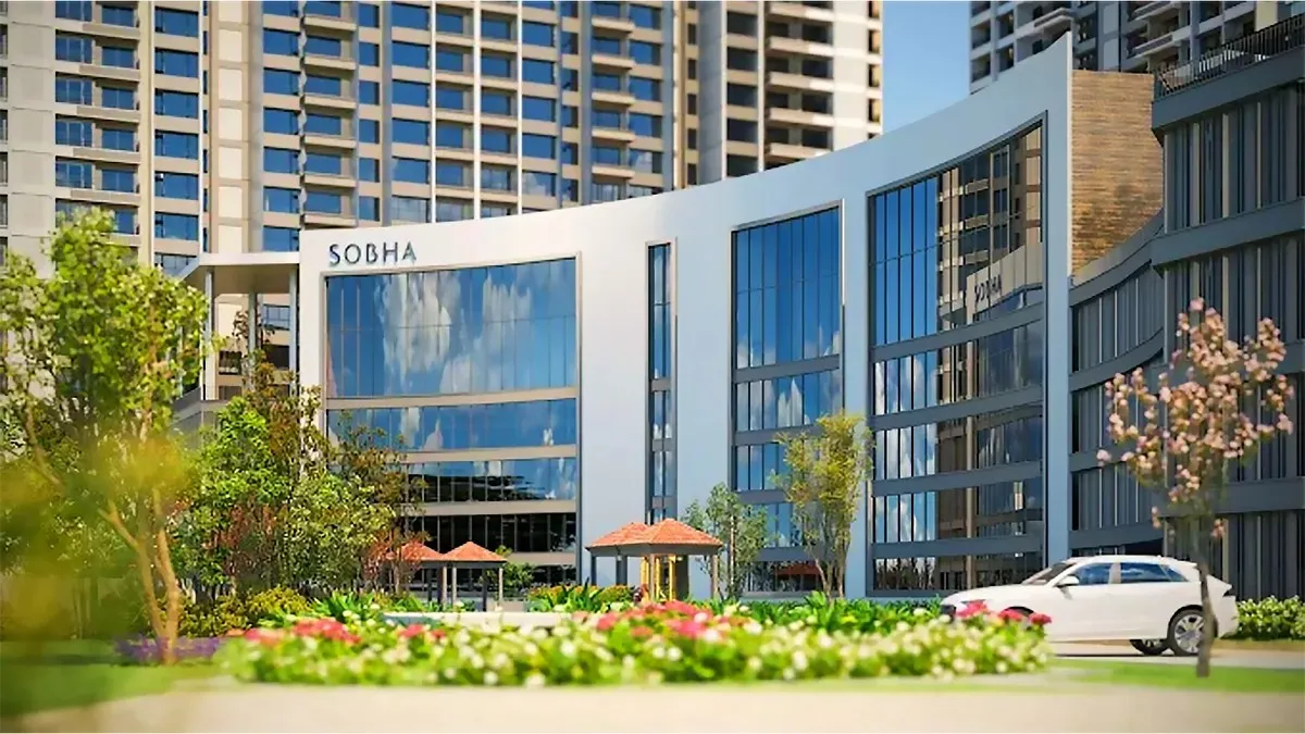 Luxury clubhouse interior at SOBHA Madison Heights Townpark with modern seating and elegant lighting
