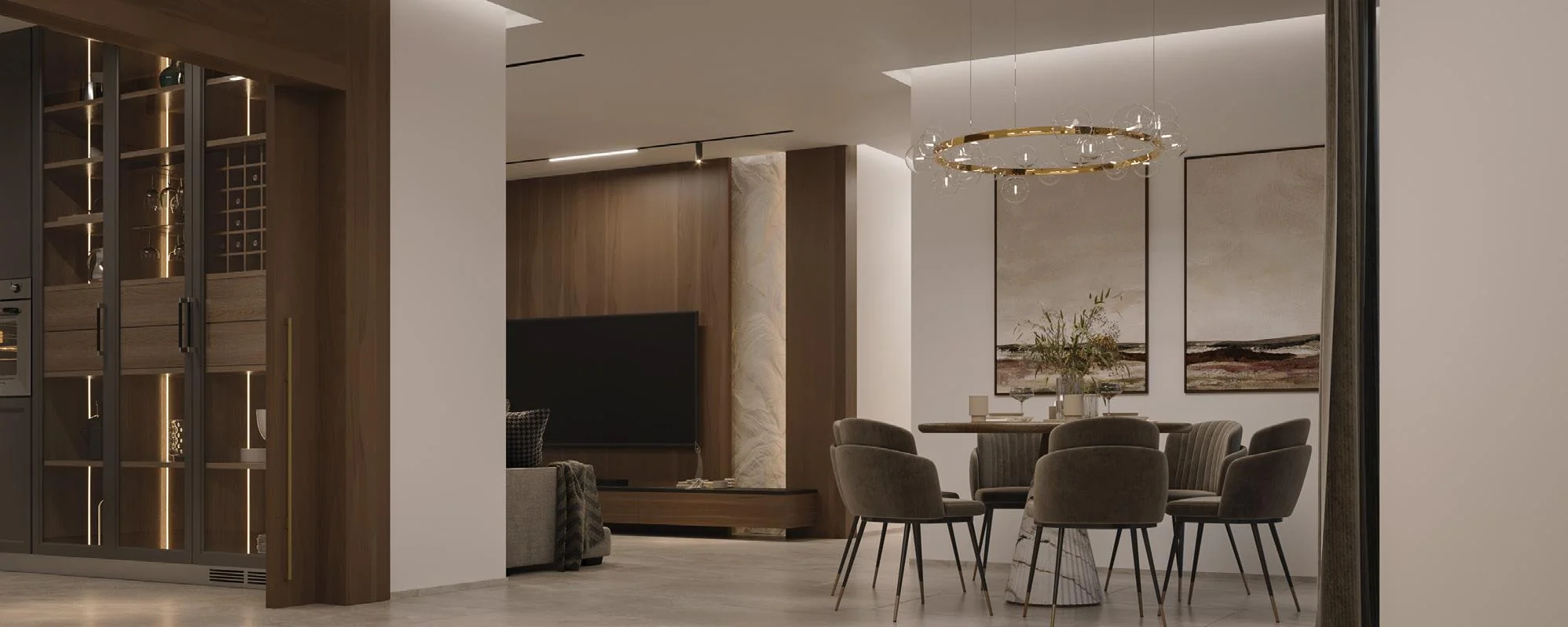 Elegant waiting lounge at Sobha Infinia featuring modern seating area, stylish interiors, ambient lighting, and premium decor