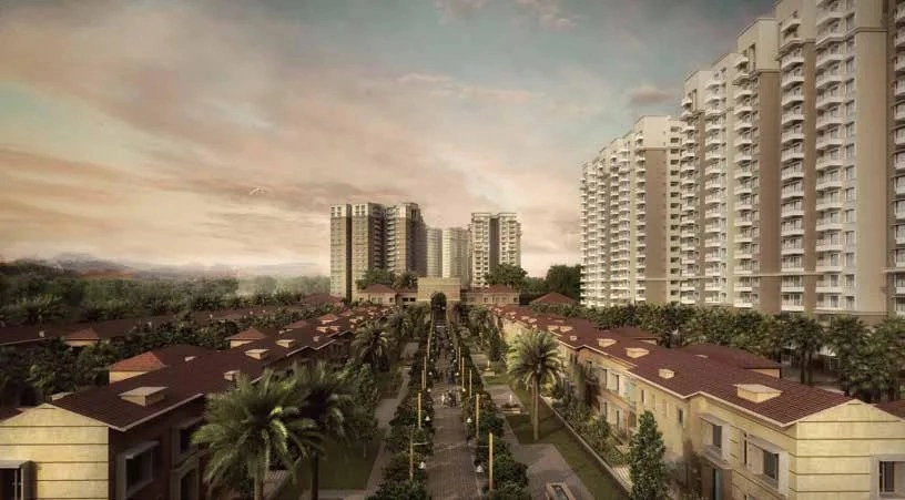 Residential towers at Sobha Neopolis featuring luxury high-rise apartments and landscaped surroundings